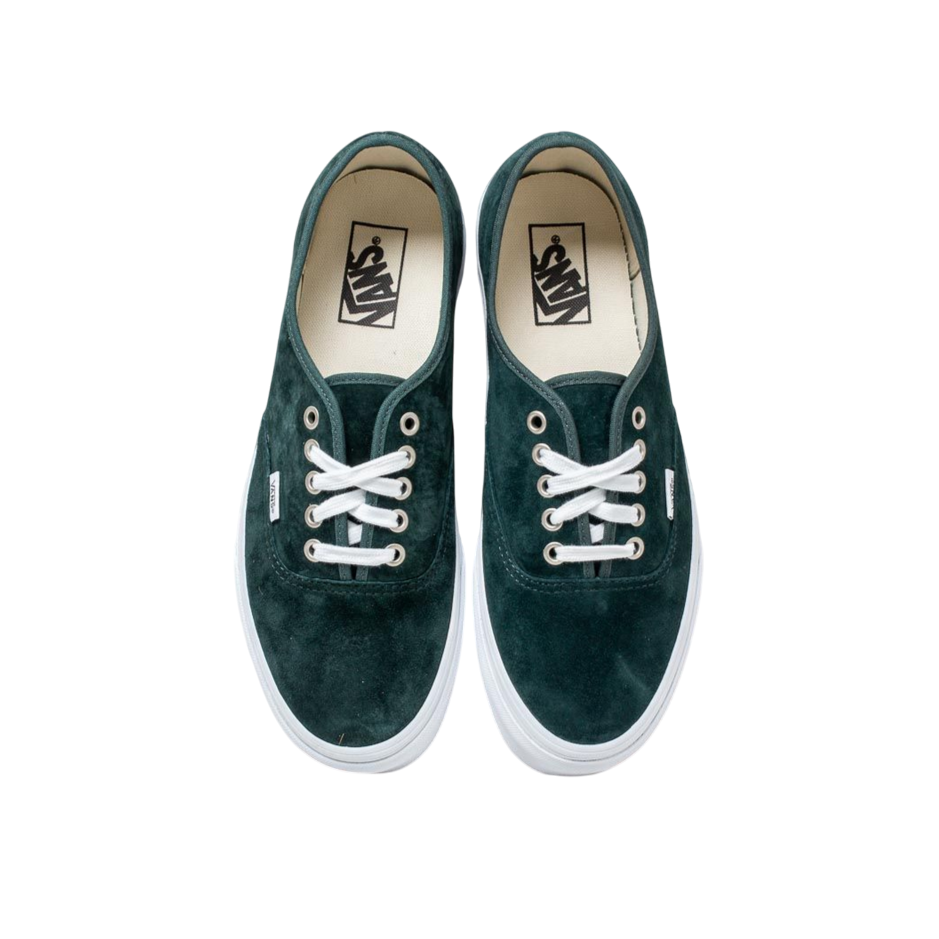 Sneakers Vans Authentic VN0A38EMU5J verde abete da donna in pelle scamosciata con suola in gomma vulcanizzata e design premium - dall'alto