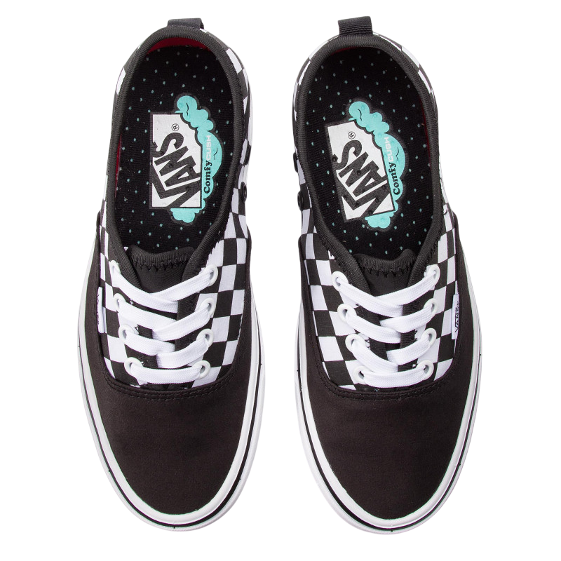 Sneakers Vans Comfycush Authentic VN0A3WM8VN81 nere a scacchi vegan da uomo con suola Comfycush e design classico a scacchiera - alto