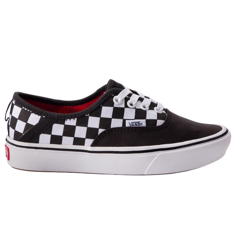 Sneakers Vans Comfycush Authentic VN0A3WM8VN81 nere a scacchi vegan da uomo con suola Comfycush e design classico a scacchiera - esterna