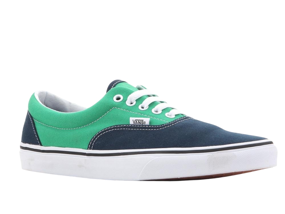 Vans Era blu-verde da uomo, modello VN00018FI9H con suola in gomma waffle - frontale