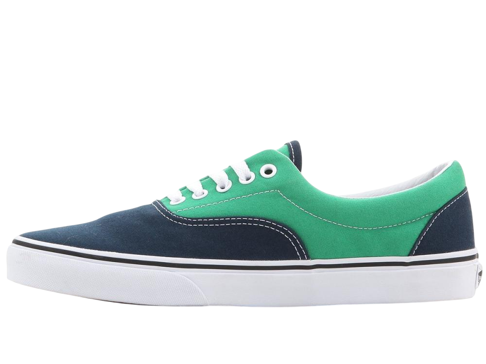Vans Era blu-verde da uomo, modello VN00018FI9H con suola in gomma waffle - laterale