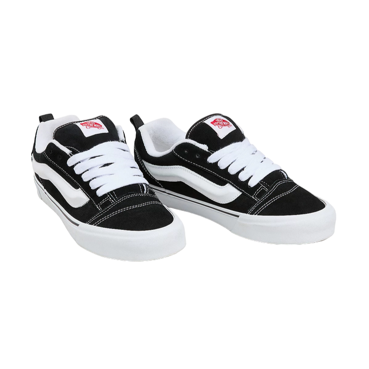 Vans Knu Skool VN0009QC6BT1 sneakers da uomo nero-bianco, vista frontale con design retrò