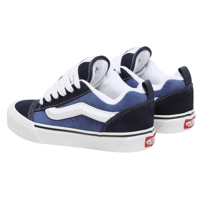 Vans Knu Skool VN0009QCNWD1 sneakers da adulti blu-bianco, vista posteriore con design retrò