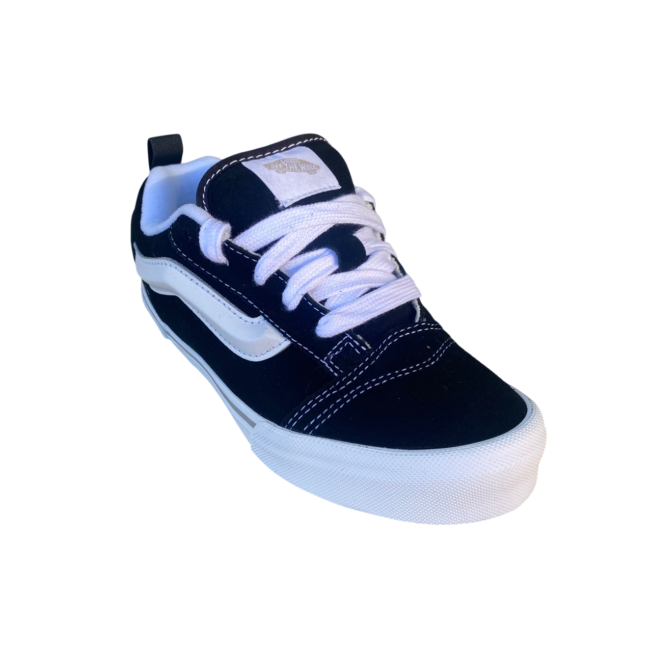Vans Knu Skool VN000D2TMCG1 sneakers da junior nero-bianco, vista frontale con design retrò