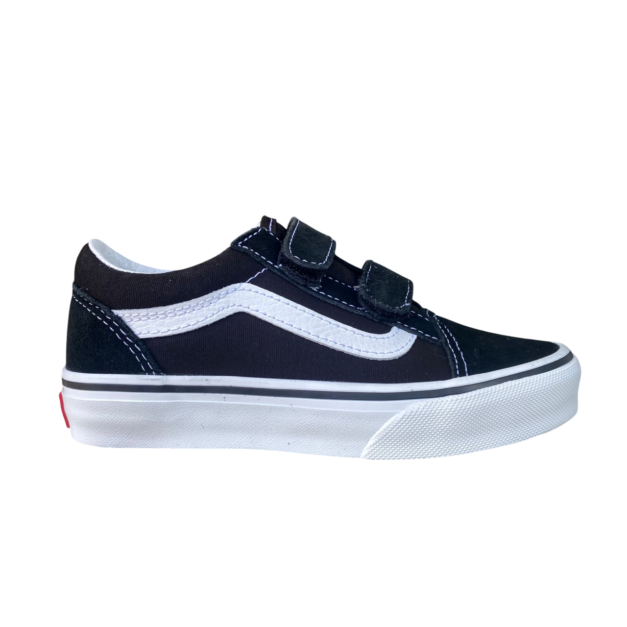 Vans scarpa sneakers da bambino con velcro Old Skool V VN000VHE6BT nero-bianco