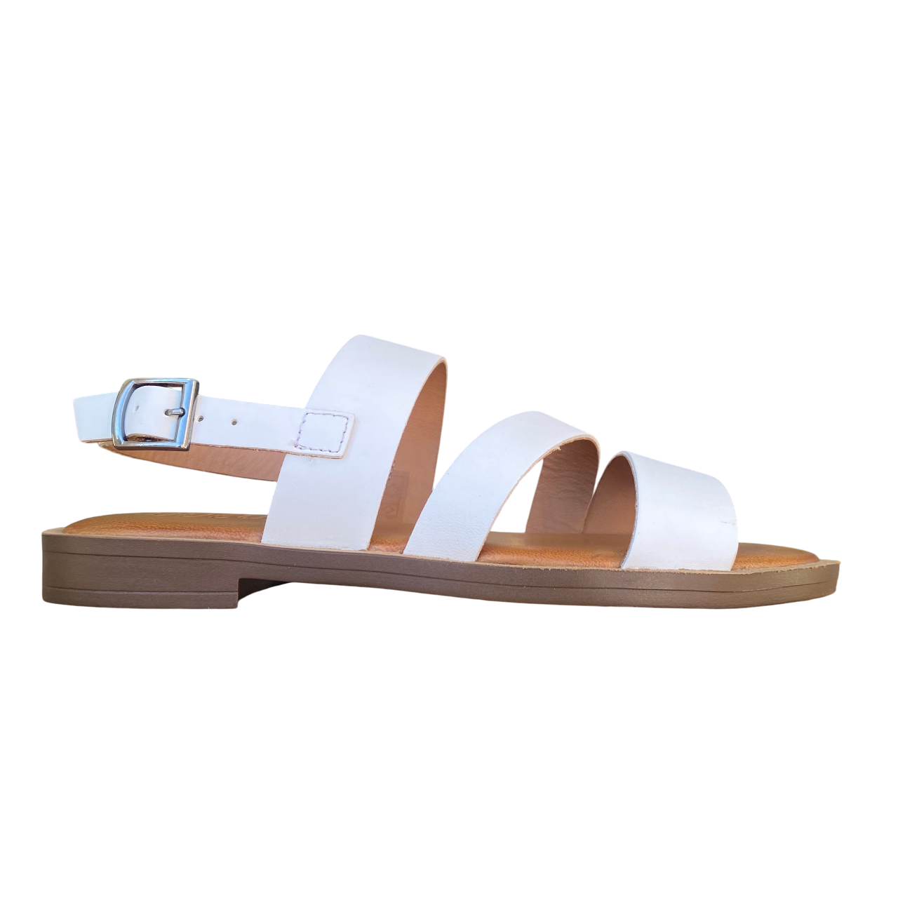 Sandalo da donna Vueva WD-425R03WHT bianco con tacco basso, vista laterale