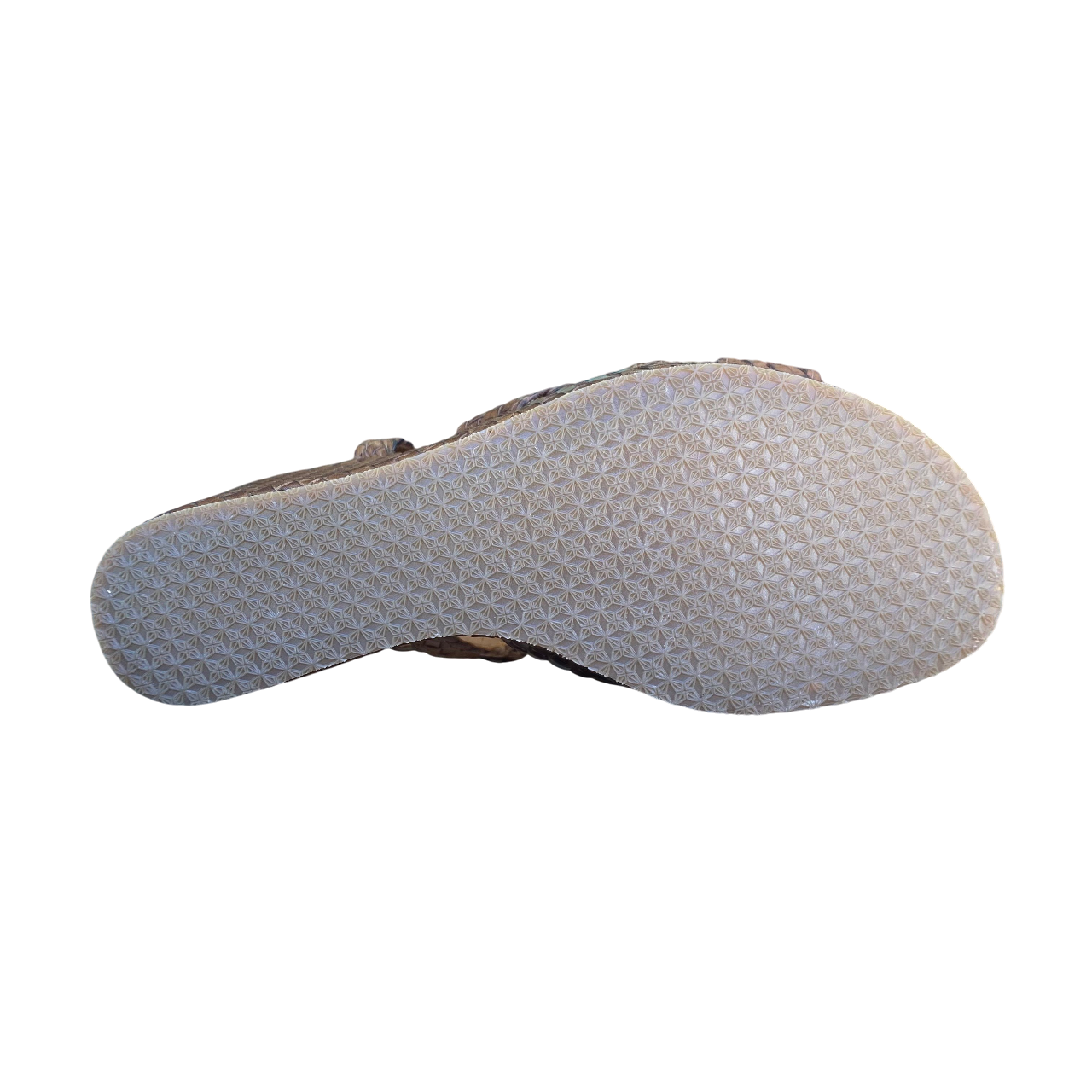 Sandalo da donna Vueva WD319R24 terra 311 cognac intrecciato con zeppa, vista suola