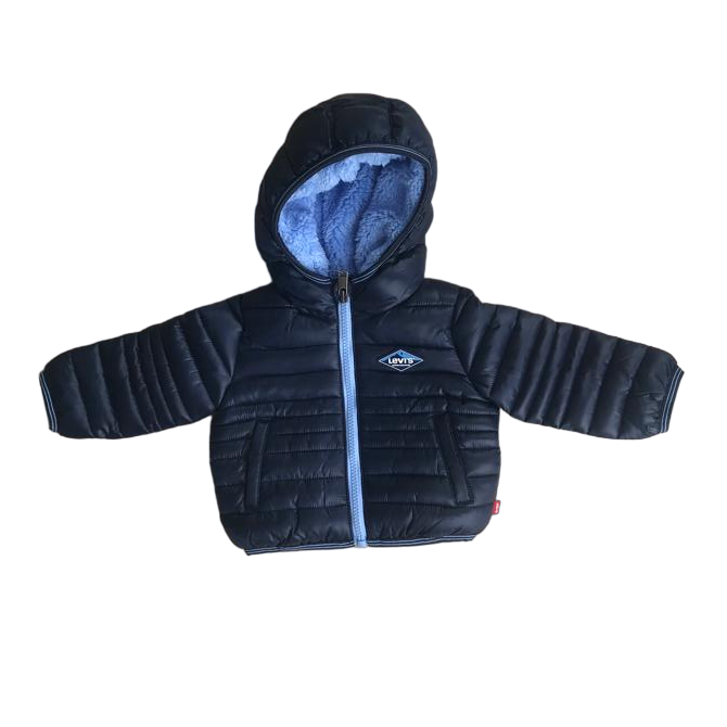 Levi&#39;s Kids Sherpa-lined children&#39;s hooded down jacket 6EF434 8EF434-C8D blue
