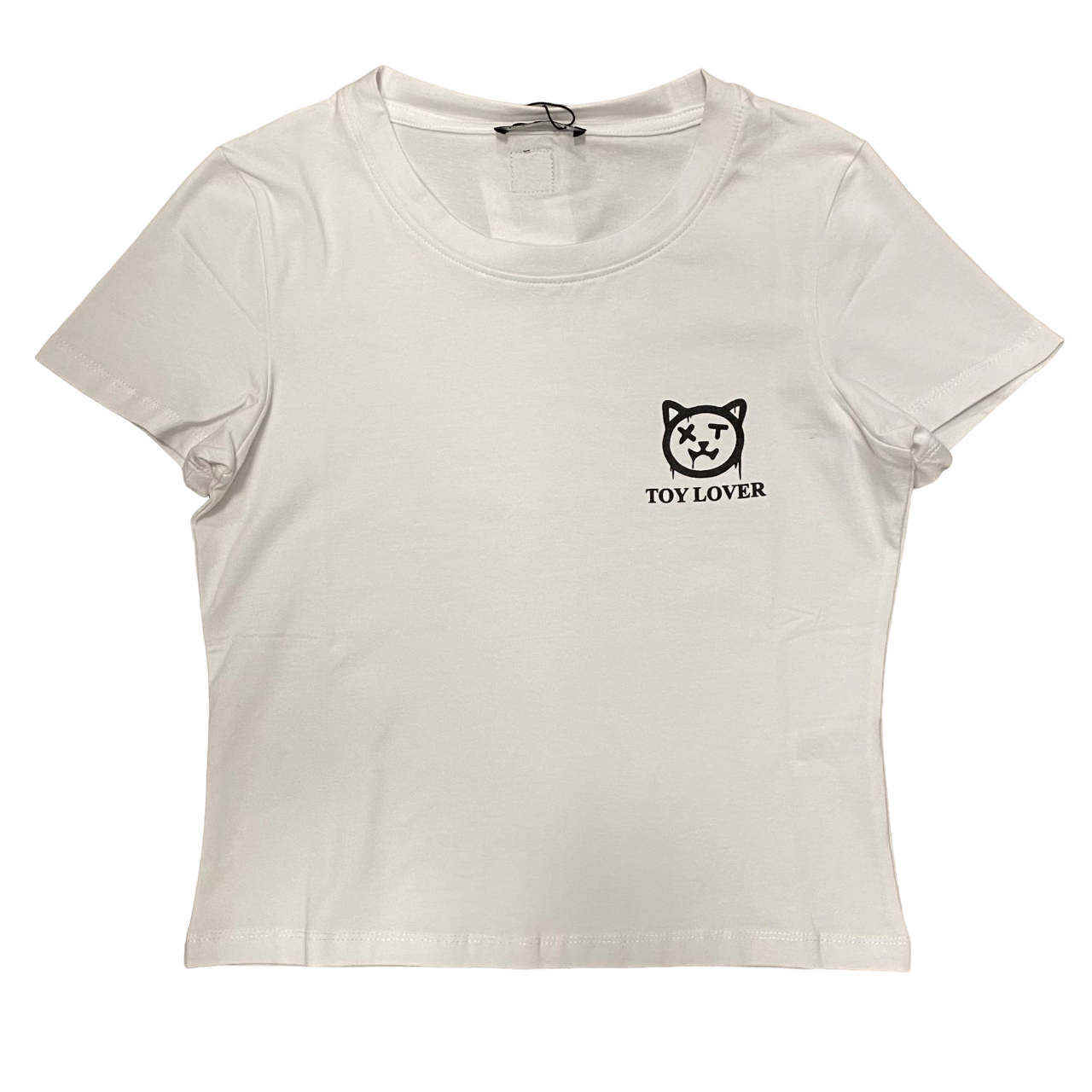 XT Studio maglietta corta con grafica Toy Lover da donna. Colore bianco