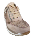 Xti women's casual shoe with lace and zip Zapato 49011 golden pink 