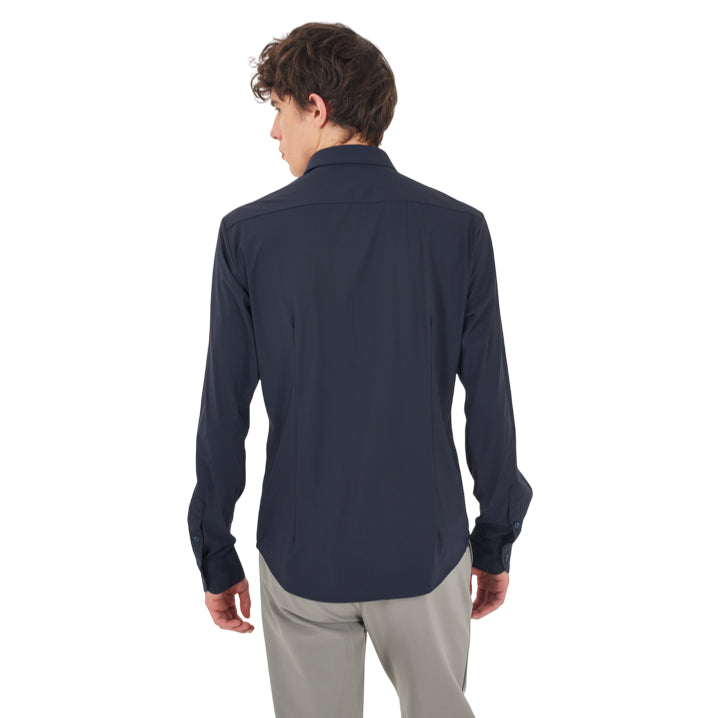 YES ZEE – Camicia Uomo No Stiro 0362 C809 0710 Blu - retro