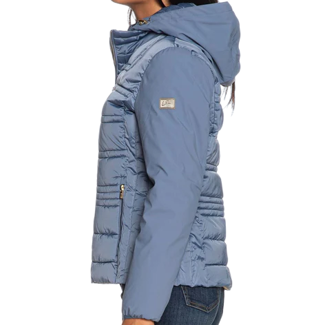 Yes Zee Girl&#39;s hooded down jacket with fake vest 3006 M8JJ 0633 light blue