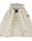 Yes Zee giubbino con cappuccio da donna trapuntato con finto gilet J045 0157 avorio