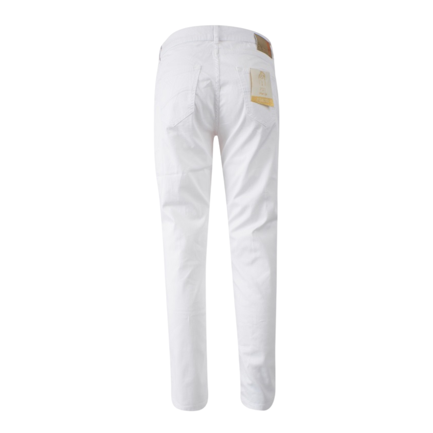 Yes Zee Push Up women&#39;s trousers in stretch cotton 1319 P377 XX00 0101 white