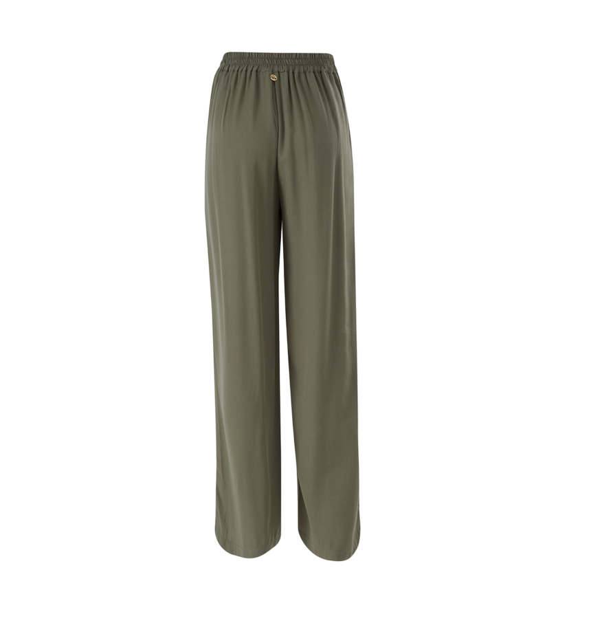 Yes Zee women&#39;s palazzo trousers with sash 1777 P388/Y600 0905 military green