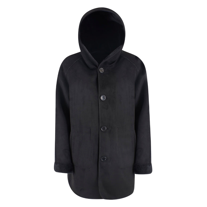 Yes Zee 1444 O026 0801 Nero - Cappotto reversibile donna ecopelliccia - frontale