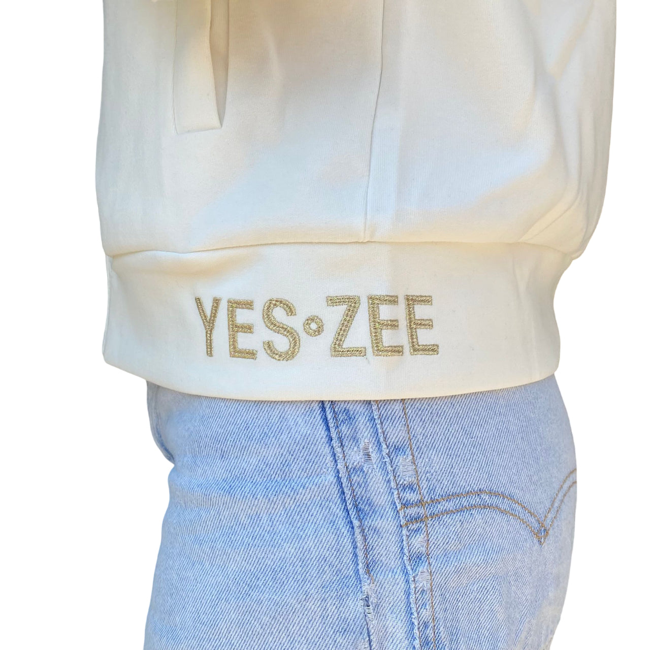 Yes Zee Felpa Donna Full zip In Punto Milano Cappuccio 1116 F001 0157 avorio - Dettaglio Logo