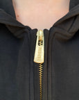 Yes Zee Felpa Donna Full zip In Punto Milano Cappuccio 1116 F001 0801 Nero - Dettaglio 