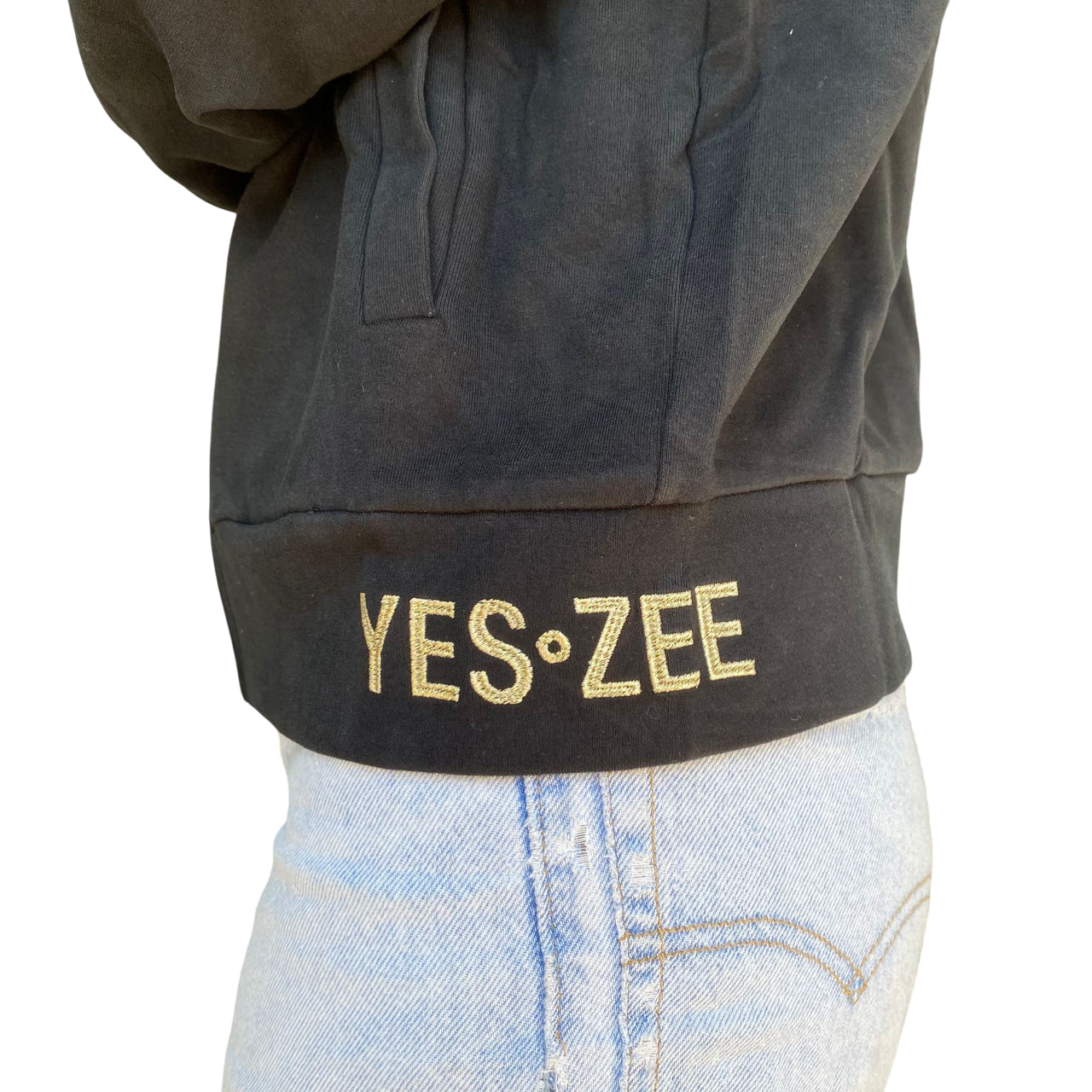 Yes Zee Felpa Donna Full zip In Punto Milano Cappuccio 1116 F001 0801 Nero - Dettaglio Logo