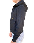 Yes Zee Felpa Donna Full zip In Punto Milano Cappuccio 1116 F001 0801 Nero - Vista Laterale