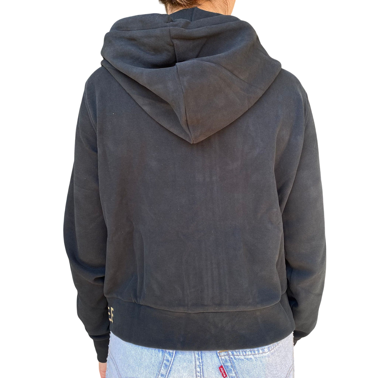 Yes Zee Felpa Donna Full zip In Punto Milano Cappuccio 1116 F001 0801 Nero - Vista Posteriore