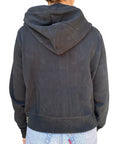 Yes Zee Felpa Donna Full zip In Punto Milano Cappuccio 1116 F001 0801 Nero - Vista Posteriore