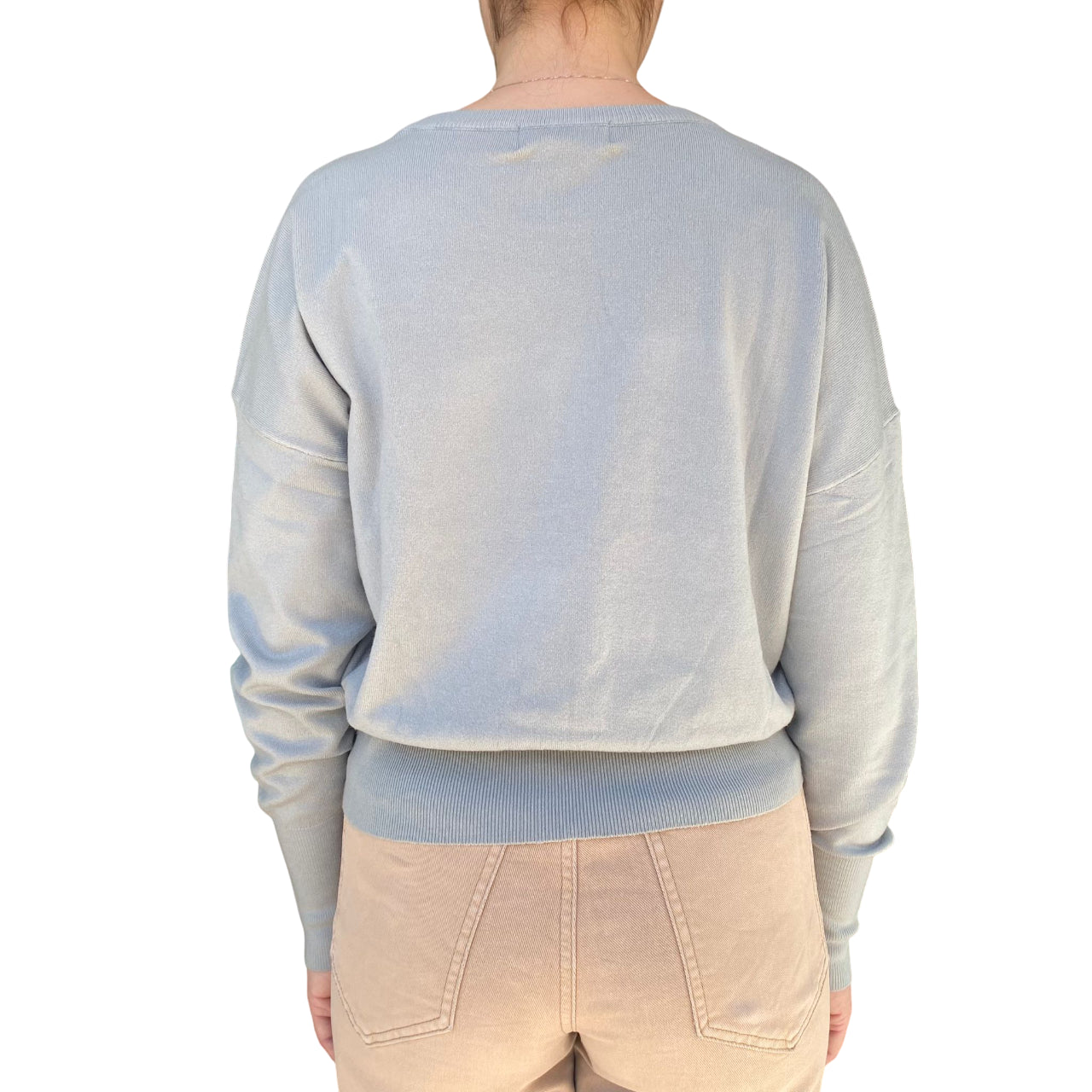 Yes Zee Maglia Donna 1043 Grigio Perla - Vista Posteriore Elegante