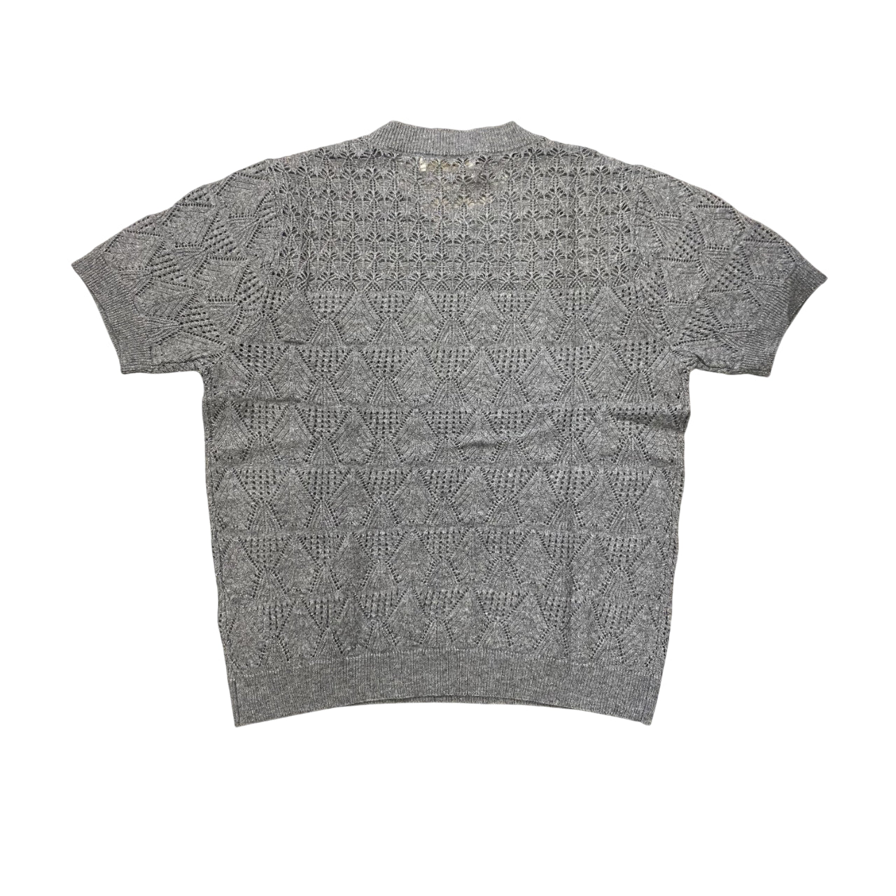 Yes Zee Maglia manica corta Donna Glitter Lavorata 1398 M019 grigio - Vista Posteriore