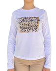 Yes Zee Maglietta Donna 1461 Brillantini - T-Shirt Gesso Vista Frontale