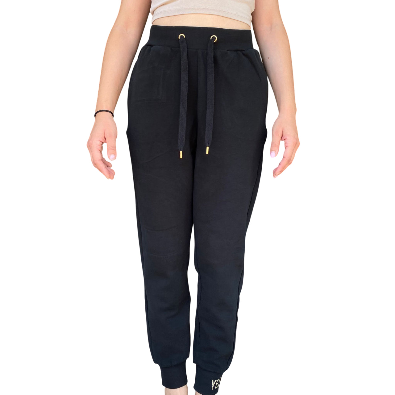 Yes Zee Pantalone Donna In Punto Milano 1115 P381 0801 Nero - Vista Frontale