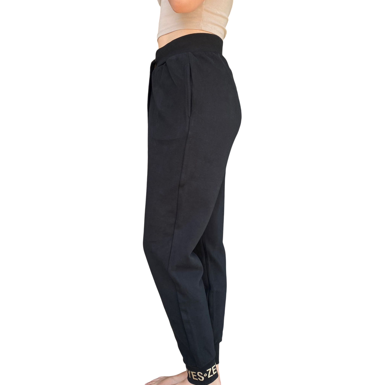 Yes Zee Pantalone Donna In Punto Milano 1115 P381 0801 Nero - Vista Laterale
