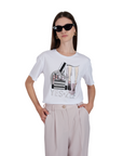 Yes Zee maglietta manica corta da donna con stampa REGALI 1441 T269 S100 0101 bianco