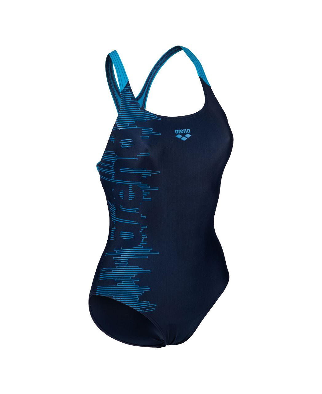 Arena Women&#39;s one-piece swimsuit Logo Swim Pro Back 006354 780 navy-turquoise