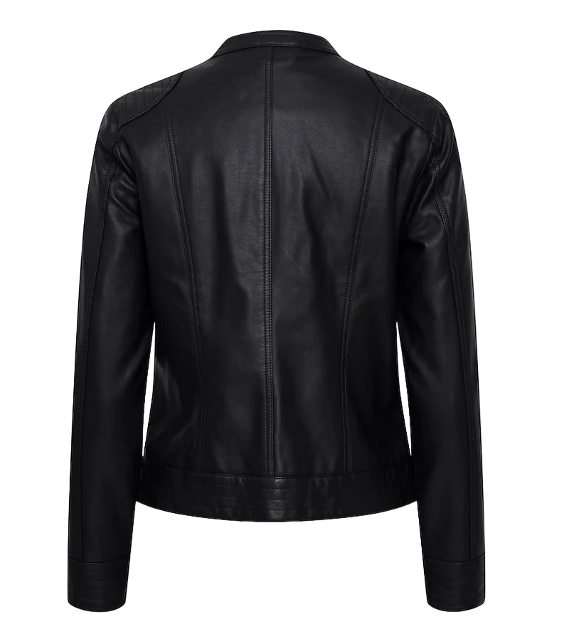b.young women&#39;s eco-leather jacket Byacom 20809396 200451 black