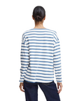 b.young women's striped sweater Byramsi 20814422 200450 white-blue