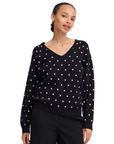 b.young maglione girocollo da pois da donna Bymiran dot Jumper 20815262 200453 nero