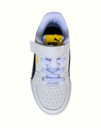 Puma unisex junior low sneakers with elastic lace and velcro Caven AC+PS 389307 14 white-black-yellow