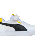 Puma sneakers bassa unisex junior con laccio elastico e velcro Caven AC+PS 389307 14 white-black-yellow