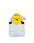 Puma unisex junior low sneakers with elastic lace and velcro Caven AC+PS 389307 14 white-black-yellow