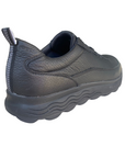 Geox scarpa sneakers con laccio elastico in pelle bottalata da uomo Spherica U36BYB 00034 C9999 nero