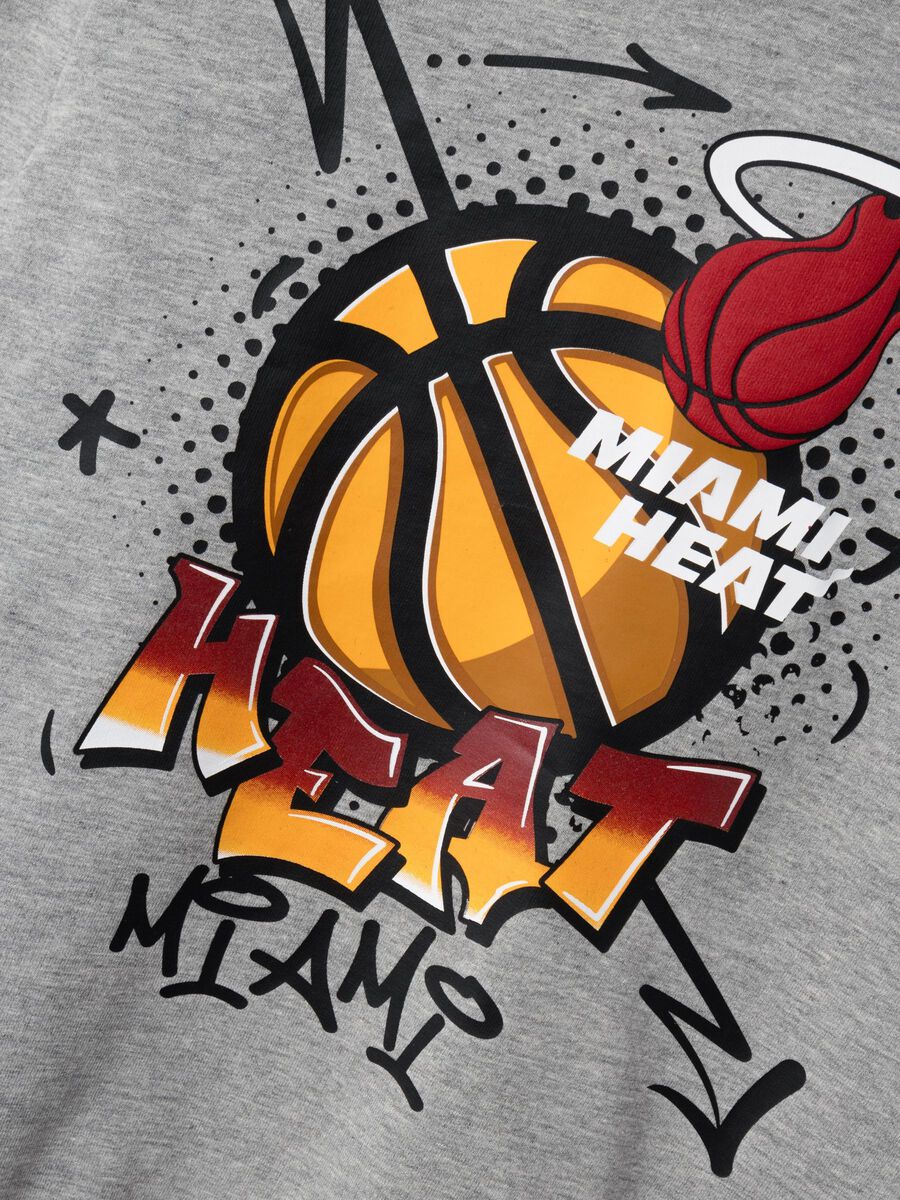 name it children&#39;s hoodie with Jimmy NBA Miami Heat print 13225993 grey