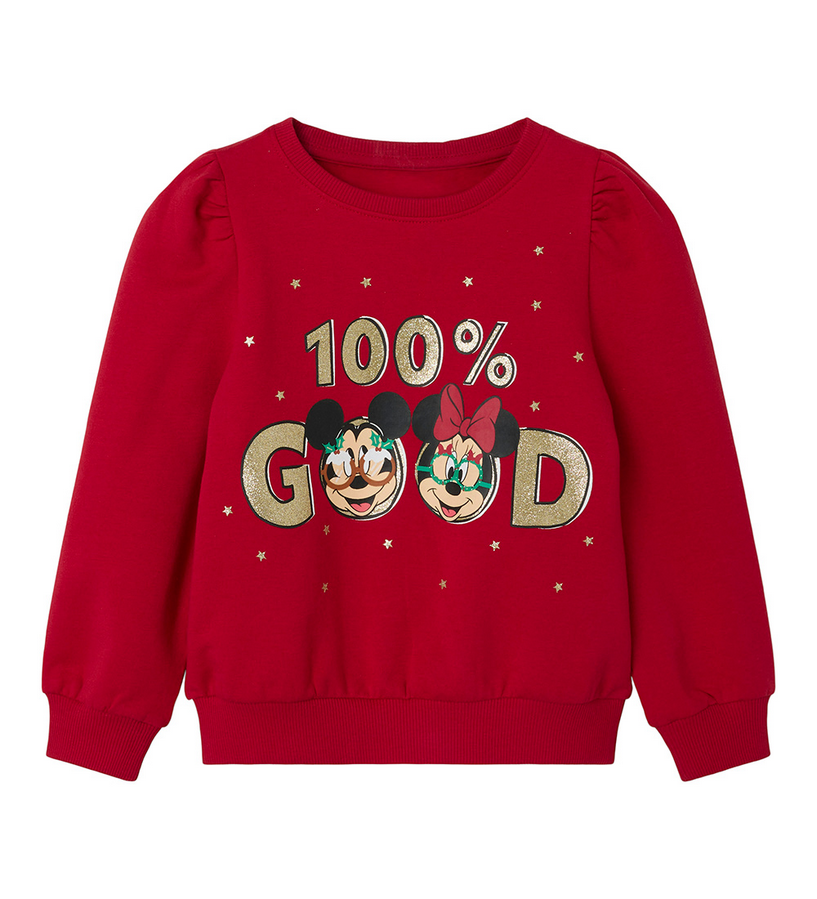 name it maglia in felpina da bambina 100% Good Mickey e Minny 13234184 rosso