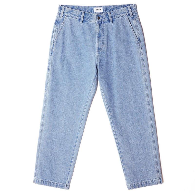Obey pantalone jeans da uomo Hard Work Carpenter Denim 142010074 indaco chiaro