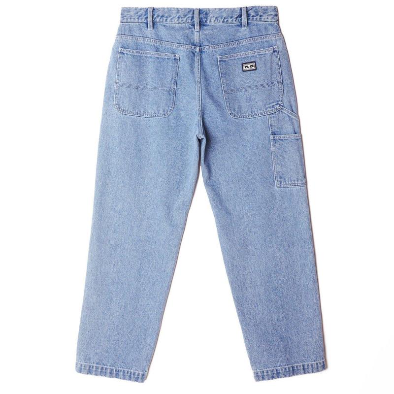 Obey men&#39;s jeans trousers Hard Work Carpenter Denim 142010074 light indigo