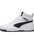 Puma Rebound v6 Mid girl's high sneaker shoe 393831 02 white-black