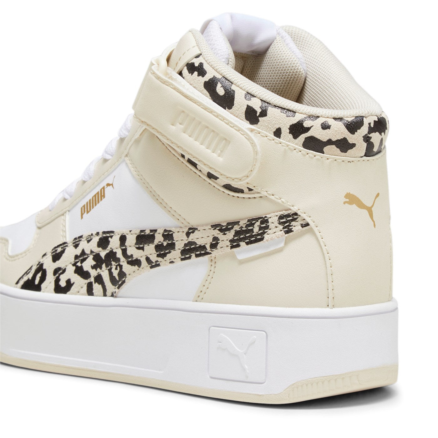 Puma women&#39;s sneakers shoe Carina Street Mid Animal 394675-01 white-beige