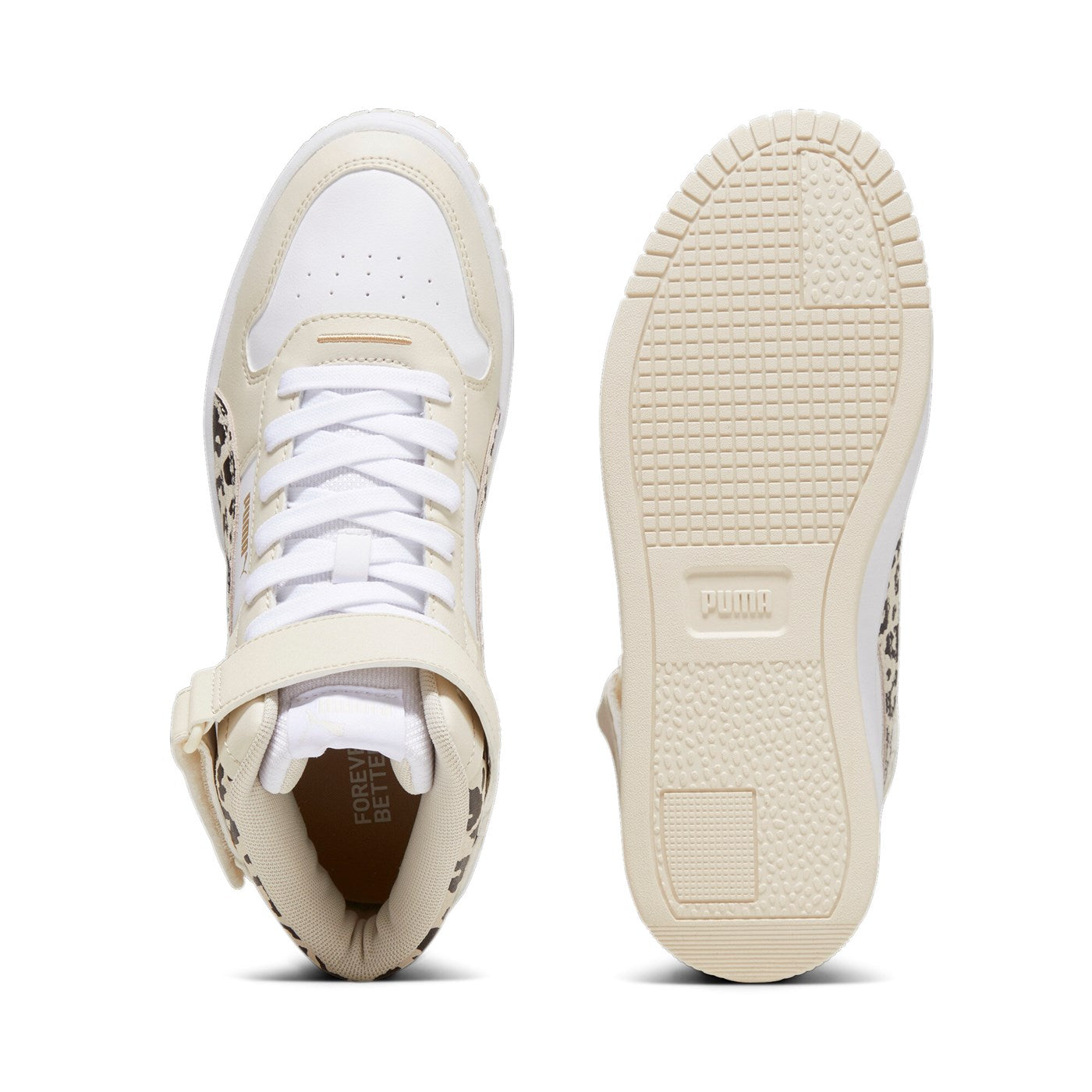 Puma women&#39;s sneakers shoe Carina Street Mid Animal 394675-01 white-beige
