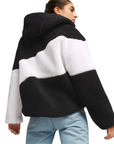 Puma Teddy bear jacket with Sherpa hood 675370-01 black-white