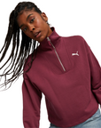 Puma women's sweatshirt with half zip Her High-Neck 676005-22 dark jasper