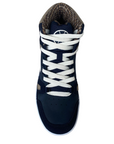 Champion high casual shoe for children with elastic lace and velcro at the ankle S32718 BS501 blue-white